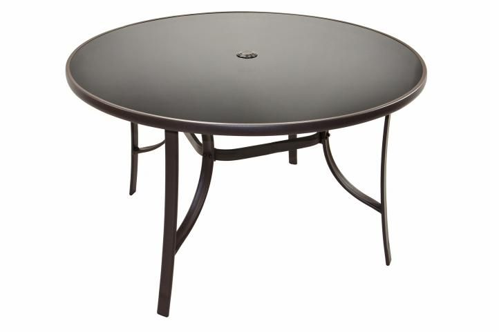 Zahradní stůl se skleněnou deskou Bistro, 120 cm kulatý