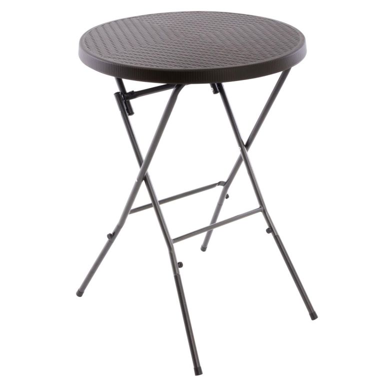 Garthen 43772 Zahradní barový stolek kulatý - ratanová optika 110 cm - hnědý