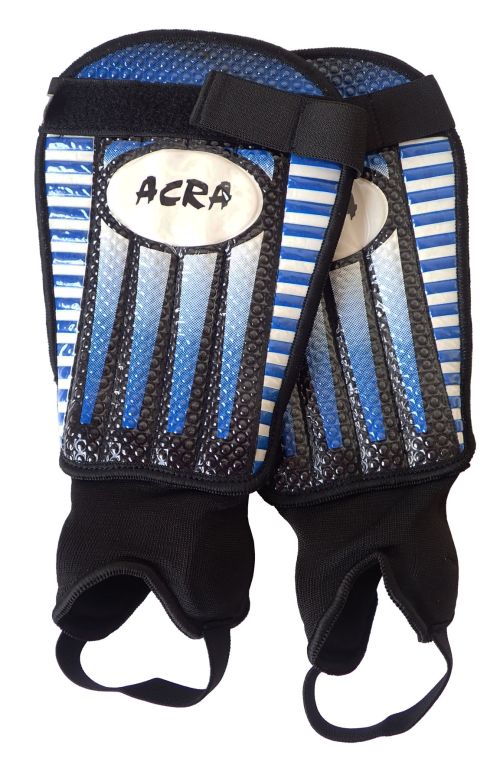 Acra Sport Fotbalové chrániče holení, velikost L, 23 x 17 cm, modrý