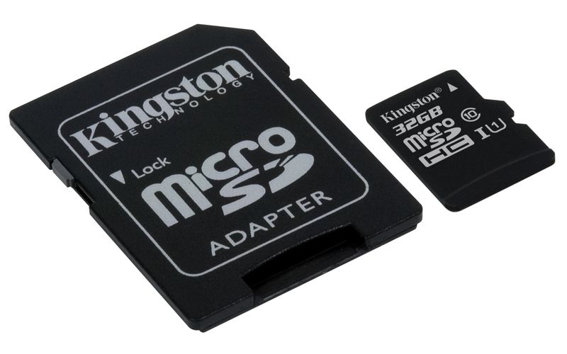 Paměťová karta Kingston microSDHC CL10 UHS-I 32GB, 80R + SD adaptér