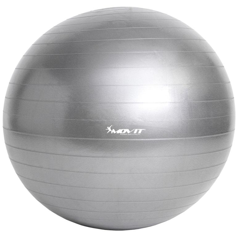 Gymnastický míč MOVIT s pumpou - 55 cm - stříbrný
