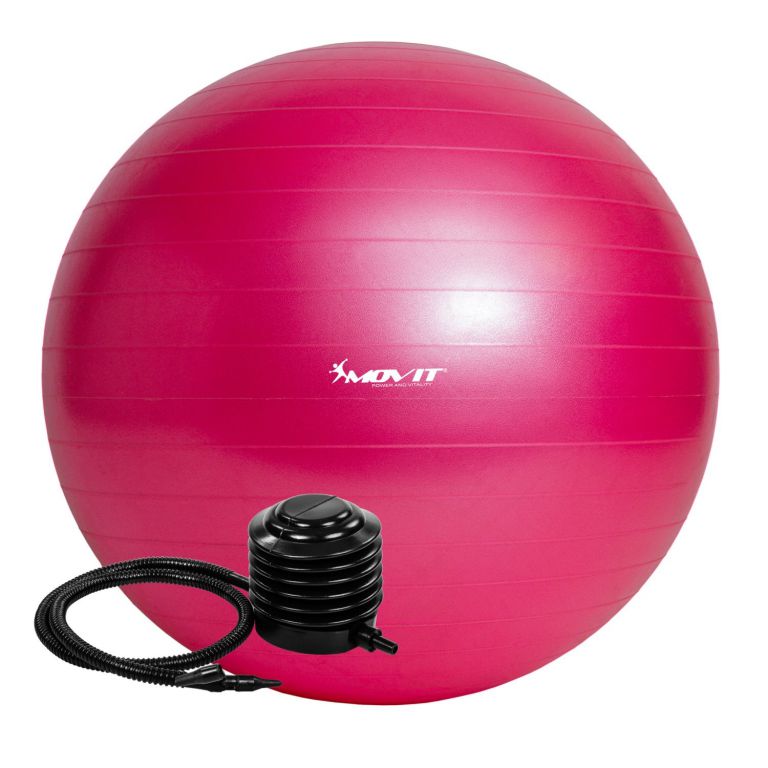 Gymnastická lopta MOVIT s pumpou – 75 cm – ružová