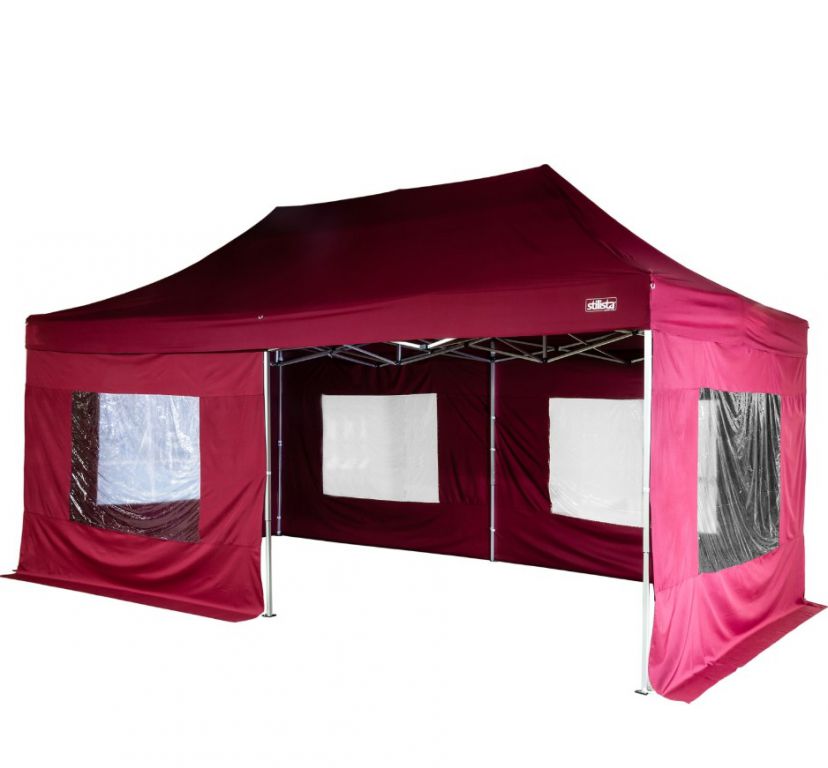 Zahradní párty stan 3 x 6 m STILISTA nůžkový - burgundská