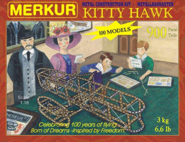 MERKUR Kitty Hawk Stavebnice 100 modelů 900ks v krabici 36x27x5cm