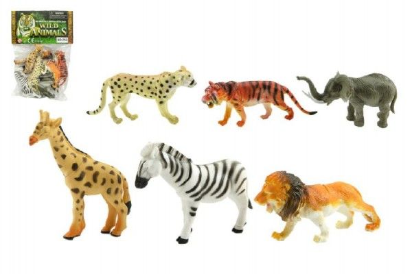 Teddies Zvířátka safari plast 6 ks 16x24x5 cm