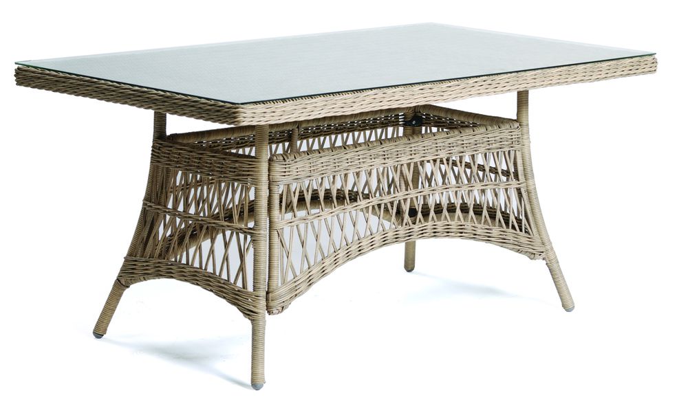 Zahradní polyratanový stůl se skleněnou deskou DENVER - 160 cm