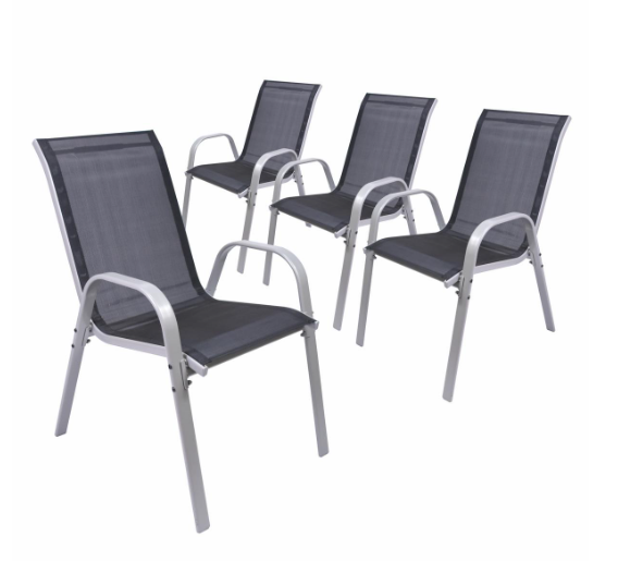 Stohovatelné zahradní židle, sada 4 ks