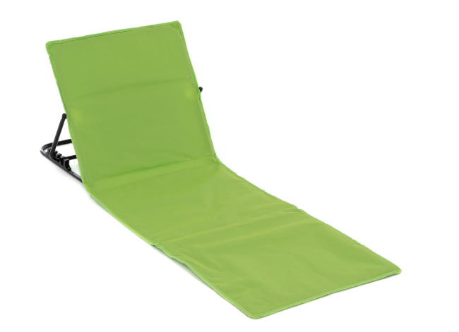 Polstrovaná plážová podložka s opěradlem, zelená, skládací