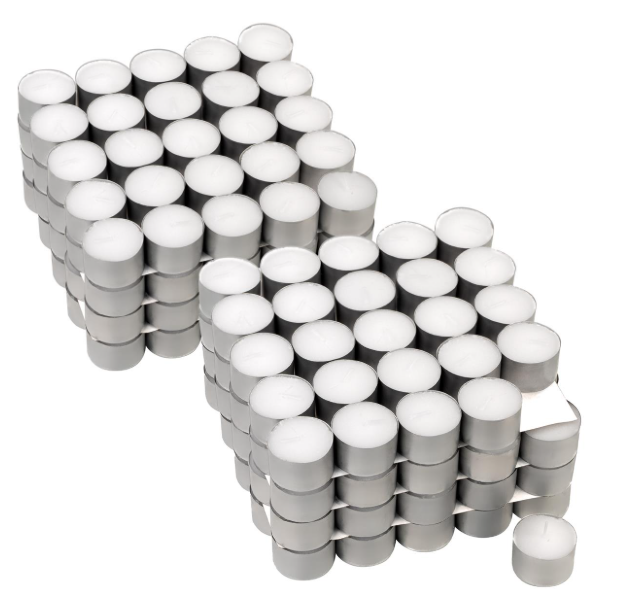 Bílé čajové svíčky, 8 h hoření, 200 ks