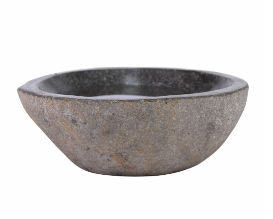 Vtáčí kúpeľ z prírodného kameňa, sivá, 23,5 cm