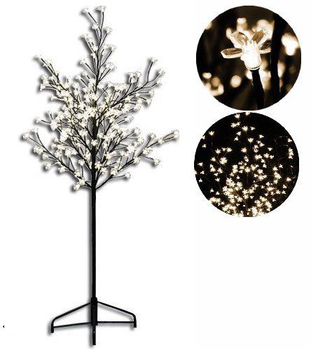 Dekorativní LED strom s květy 1,5 m, teple bílá