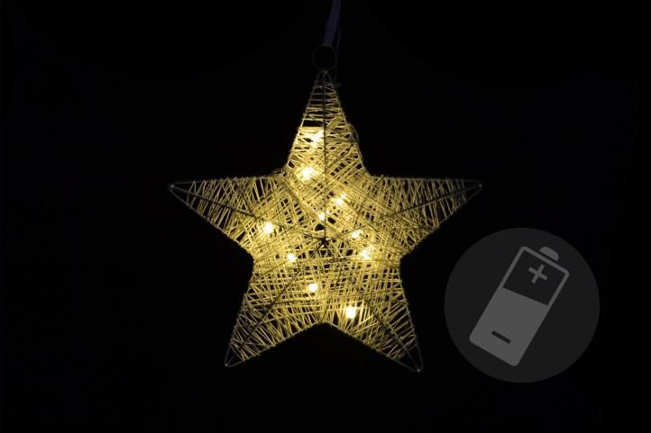 Nexos 28278 Vianočná dekorácia - vianočná hviezda - 25 cm, 10 LED diód
