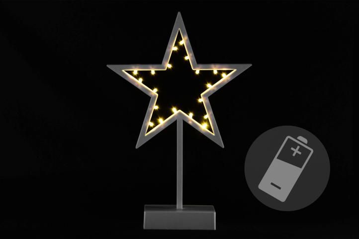 NEXOS Dekorácia,20 LED, hviezda na stojančeku, 38 cm