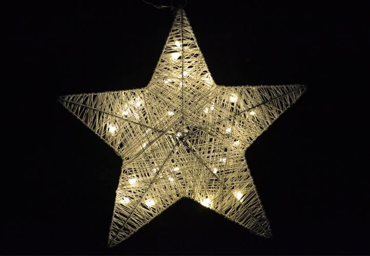 Vánoční dekorace - vánoční hvězda - 35 cm, 30 LED diod