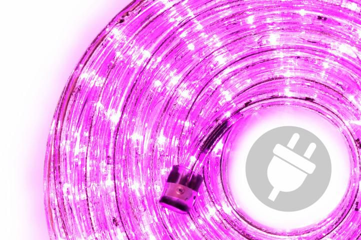 NEXOS LED svetelný kábel 10 m, 240 LED diód, ružový