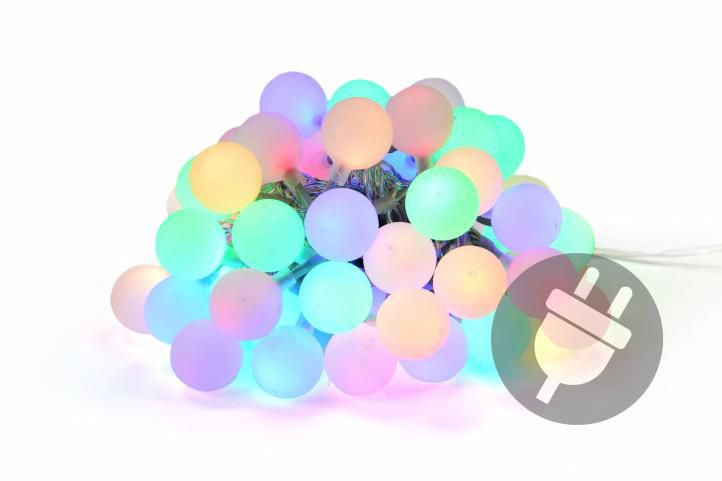 Zahradní párty osvětlení, 50 LED, 25 mm, pastelové barvy