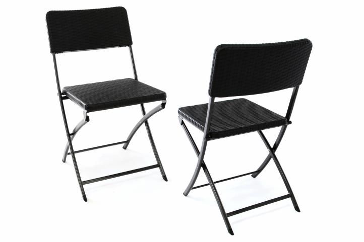 Garthen 37104 Sada 2 skládacích polyratanových židlí 80 x 40 cm