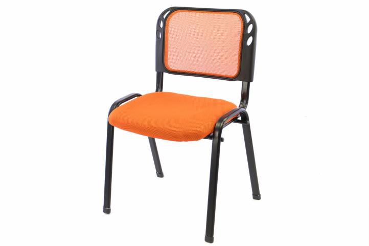 kancelářská židle, stohovatelná, polstrovaný oranžový sedák