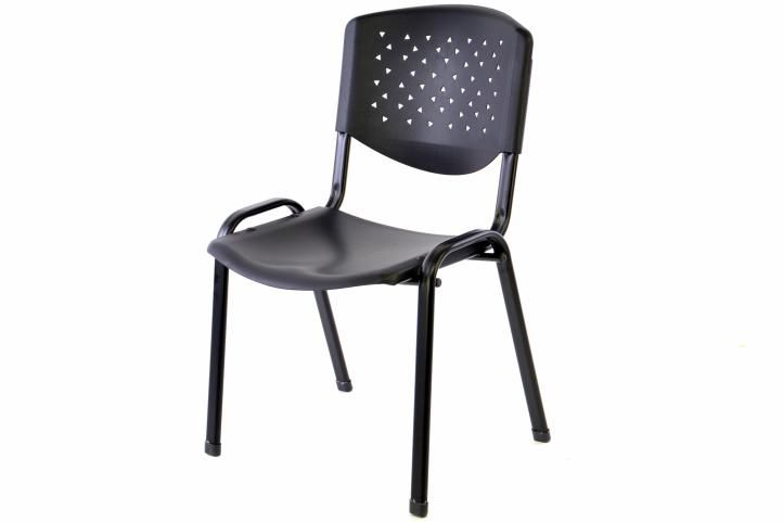 Stohovatelná plastová kancelářská židle, černá