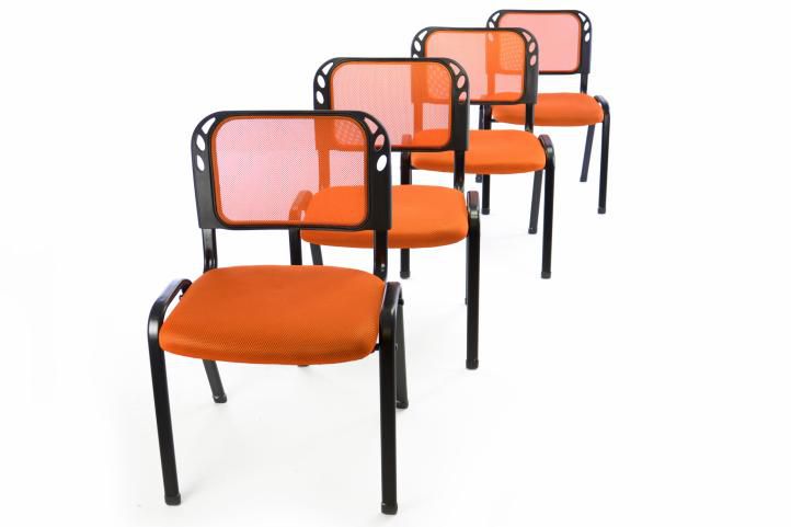 Sada 4 stohovatelných kongresových židlí, oranžová
