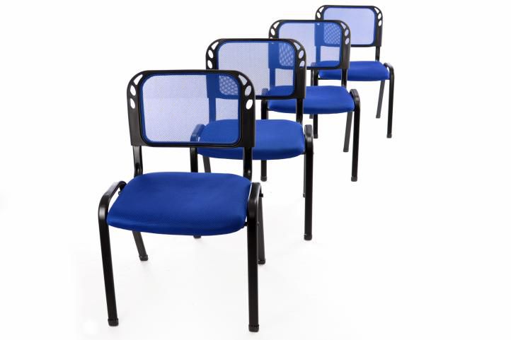 Garthen 40949 Sada 4 stohovatelných kongresových židlí - modrá