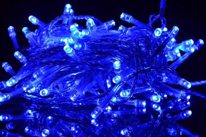 Vánoční LED řetěz 1,35 m, 10 LED diod, modrý