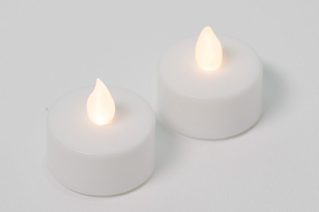 NEXOS Dekoratívna sada 2 čajové sviečky, biela