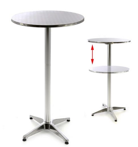 Garthen 46871 Barový stôl 110 cm guľatý - strieborný