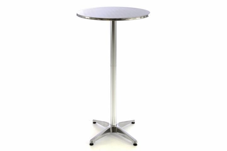 Barový stôl 115 cm okrúhly - strieborný
