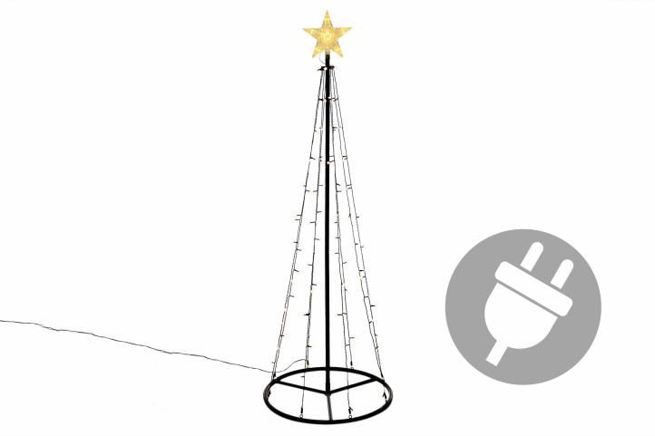 Vánoční dekorace, světelná pyramida, 180 cm, teple bílá