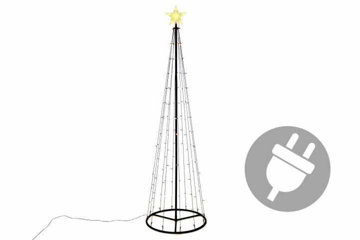 Vánoční dekorace - světelná pyramida, 240 cm, teple bílá