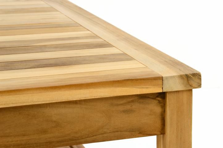 Divero 47272 Záhradný set lavíc a stola - neošetrené teakové drevo - 135 cm