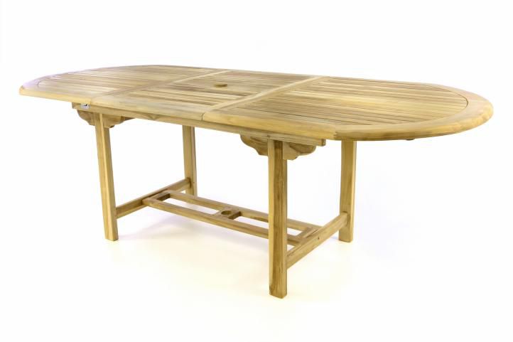 Záhradný oválny stôl DIVERO - rozťahovateľný - 170/230 cm, drevený