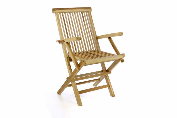Zahradní židle DIVERO skládací - týkové dřevo