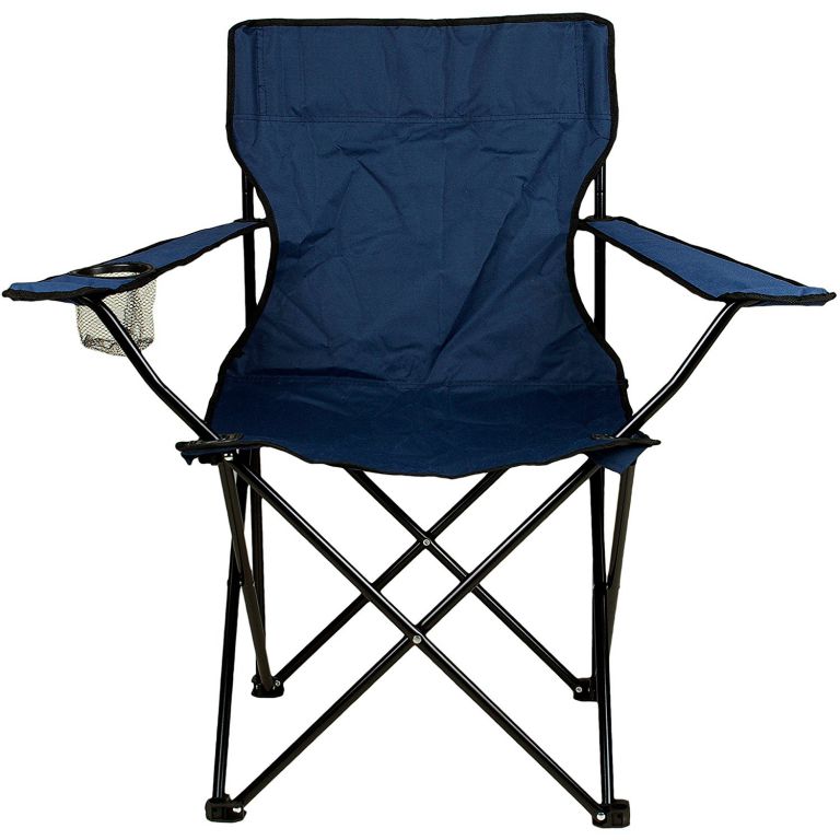 Skladacia stolička s držiakom nápojov - modrá