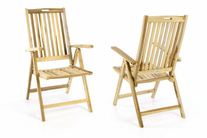 Divero 55328 Záhradná skladacia stolička drevená - Sada 2 ks