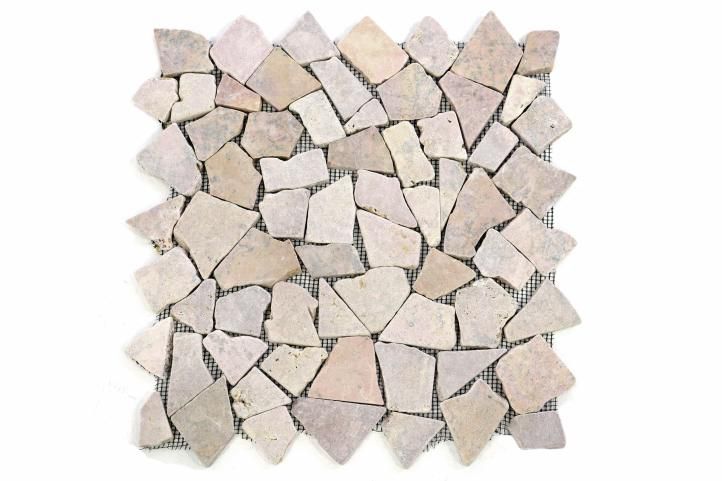 Mramorová mozaika DIVERO béžová/růžová, 9 sítěk, 1 m²