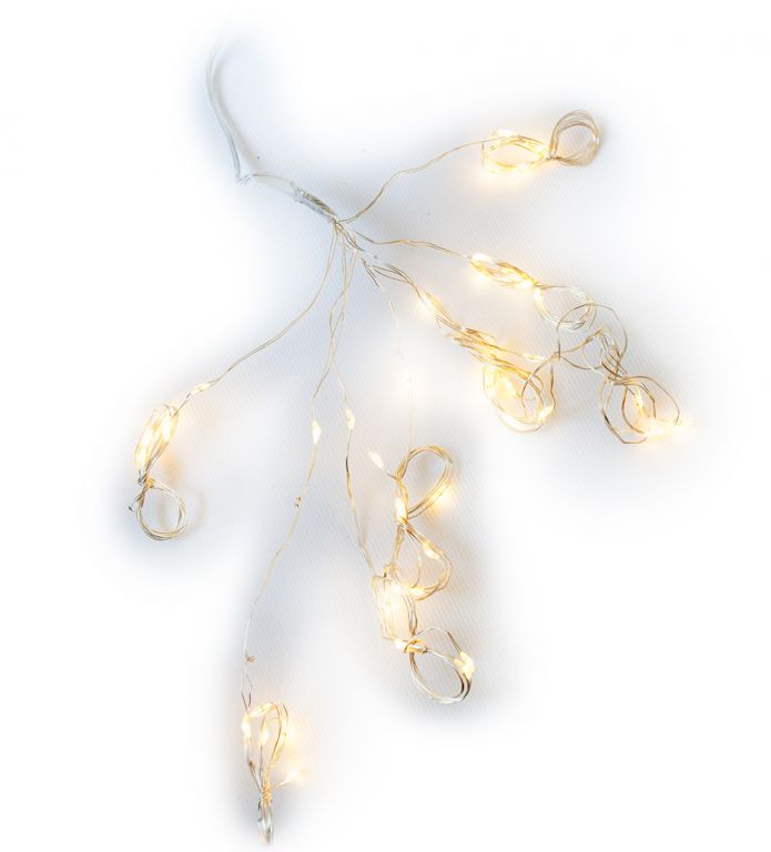Vánoční dekorativní osvětlení – drátky, 48 LED, teple bílé