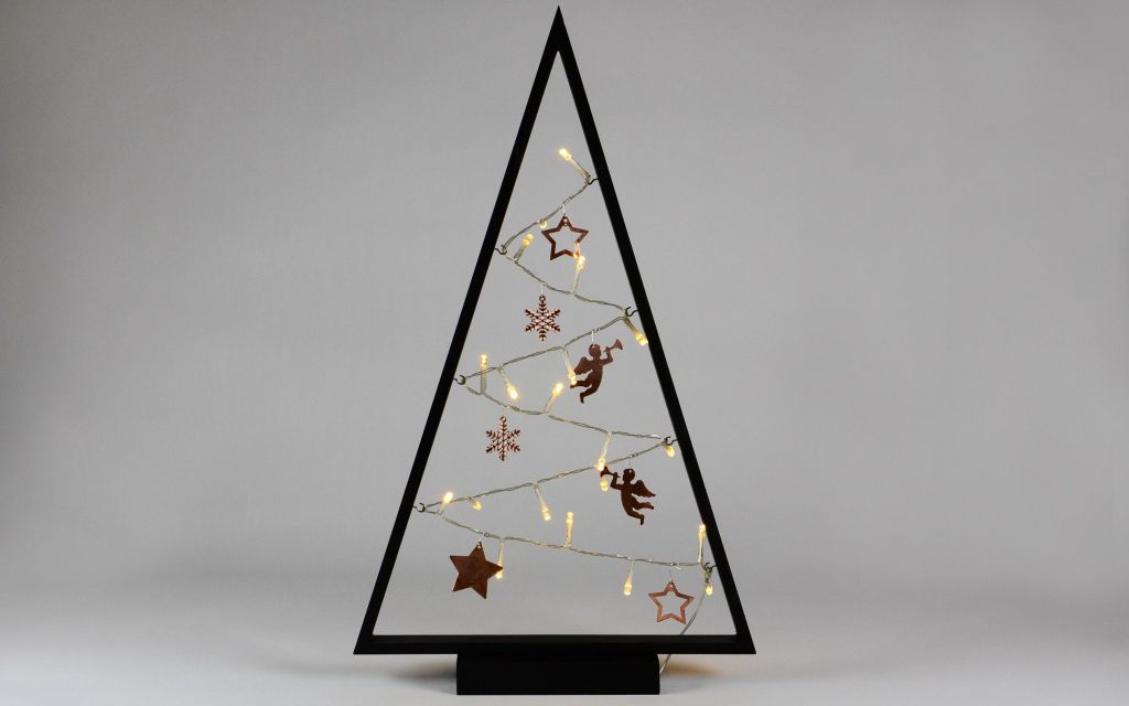Černá světelná vánoční dekorace - 20 LED, teple bílá