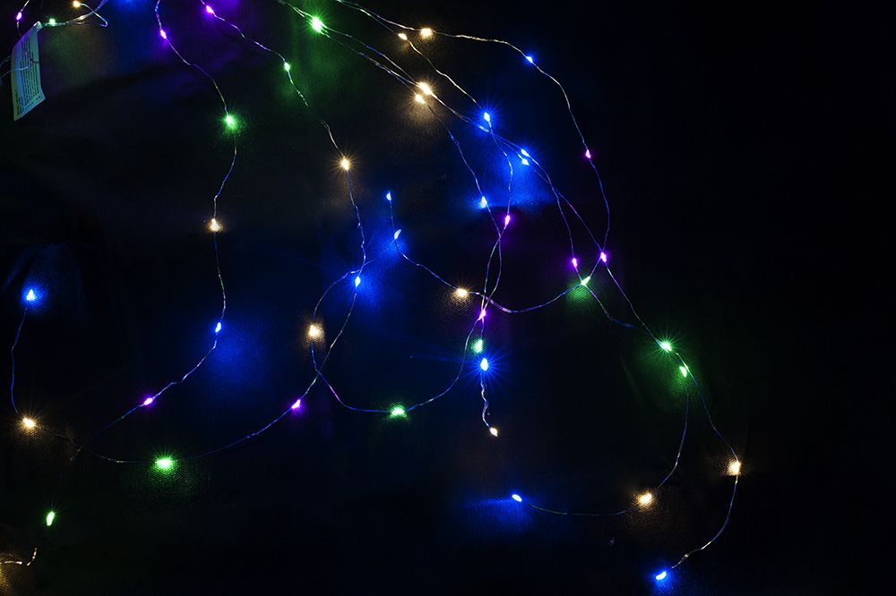 Vánoční dekorativní osvětlení, drátky, 48 LED, barevné