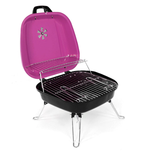 Garthen BBQ 5935 Kufríkový gril na drevené uhlie - ružový