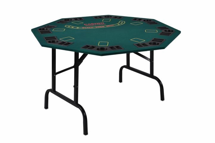 E-shop Garthen 5968 Skladací pokerový stôl pre 8 osôb s držiakmi na nápoje 122 x 122 x 76 cm