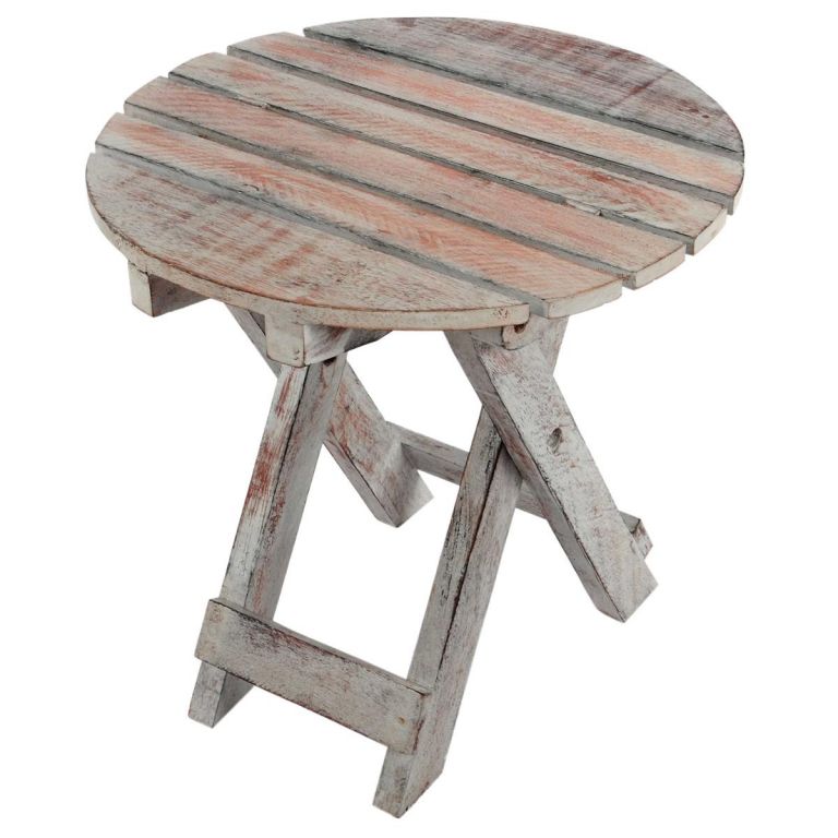 Skladací stolík DIVERO Vintage - 31 cm, drevený