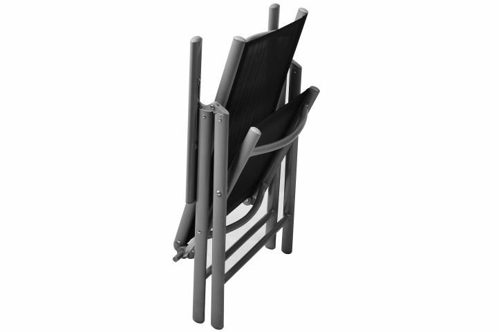 Garthen 6143 Záhradná súprava 2 skladacie stoličky - čierna