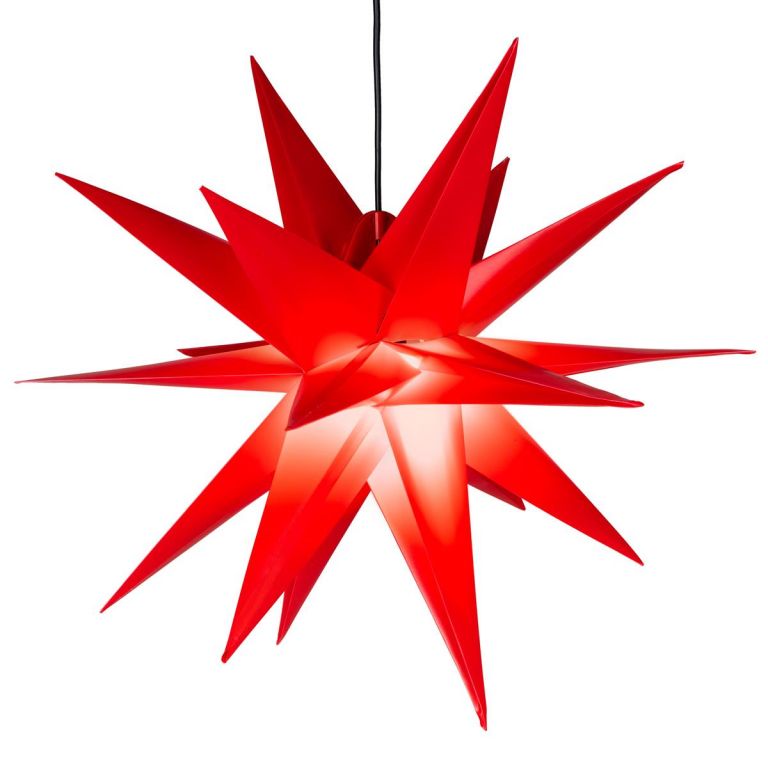 Nexos 64199 Vianočná dekorácia - hviezda s časovačom 1 LED, 55 cm, červená