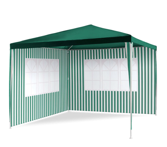 Garthen 642 Záhradný párty stan - zelený 3 x 3 m + 2 bočné steny