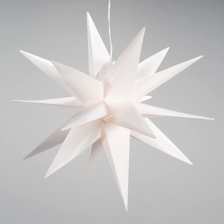 Nexos 64260 Vianočná dekorácia hviezda s časovačom - 10 LED, 35 cm, biela