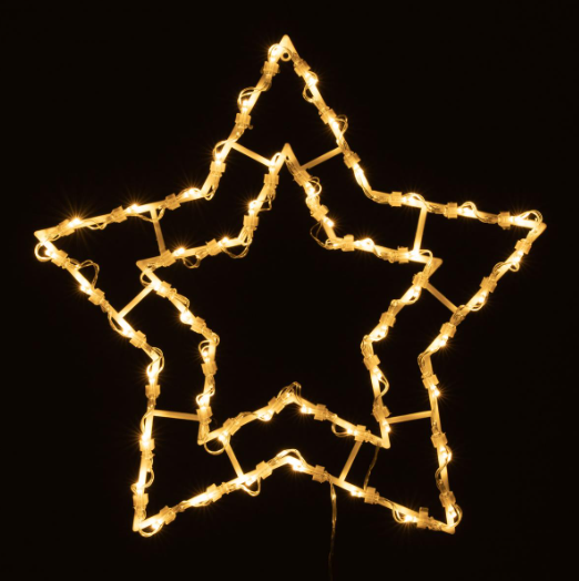Vianočná dekorácia na okno - 50 LED, hviezda