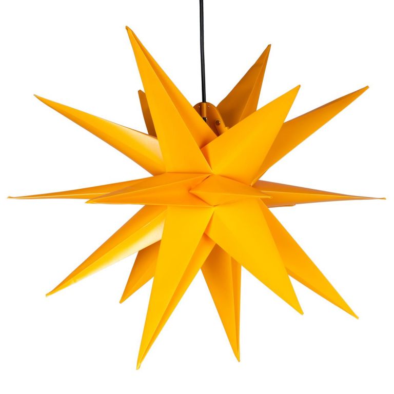 Nexos  67068 Vánoční dekorace - hvězda s časovačem 1 LED, 55 cm, žlutá