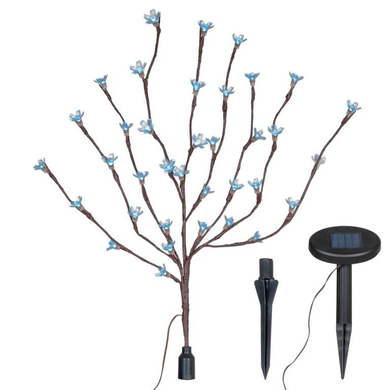 Zahradní květinový strom Garth s 36 LED diodami a solárním panelem bílé LED diody